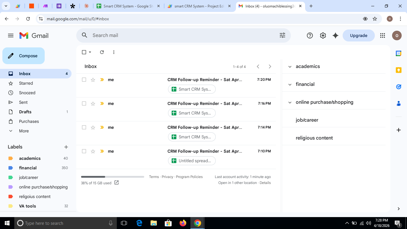 Gmail email management workflow